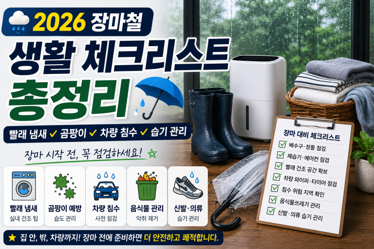 장마철은 우산 준비보다 습기, 곰팡이, 차량, 배수구 점검이 더 중요합니다.