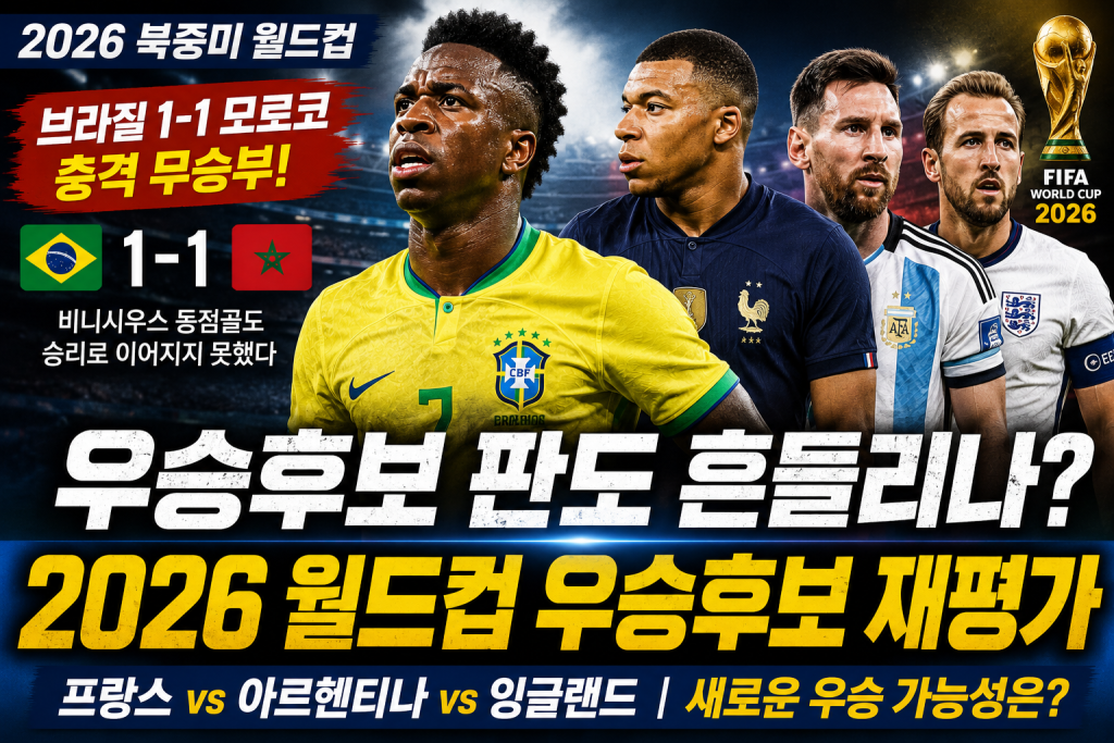 조별리그 초반 결과는 2026 월드컵 우승후보 평가를 다시 조정해야 한다는 신호를 주고 있습니다.