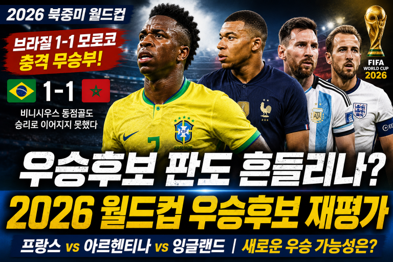 조별리그 초반 결과는 2026 월드컵 우승후보 평가를 다시 조정해야 한다는 신호를 주고 있습니다.