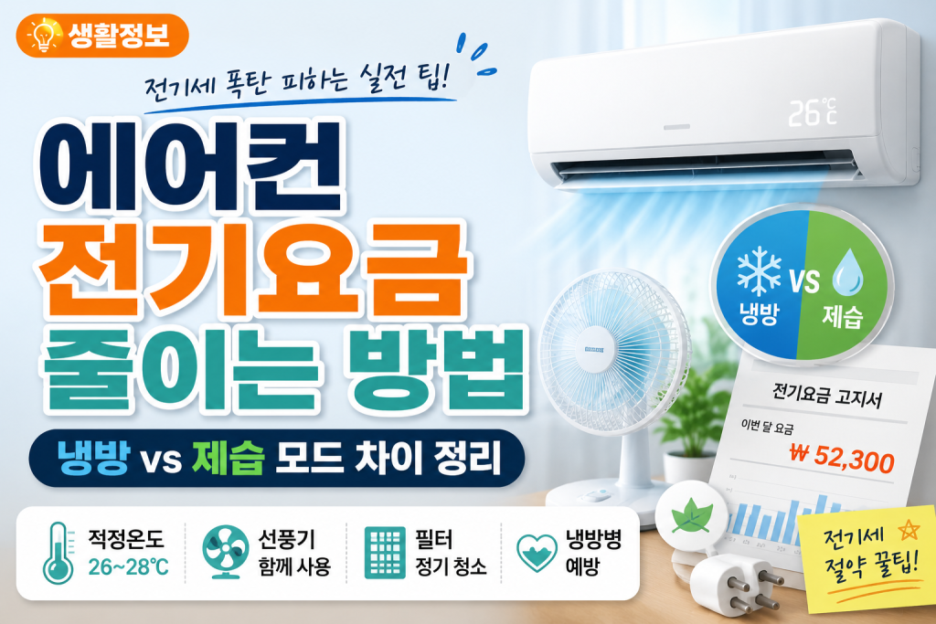 에어컨 전기요금은 설정 온도, 실외기 작동, 공기 순환 방식에 따라 달라질 수 있습니다.