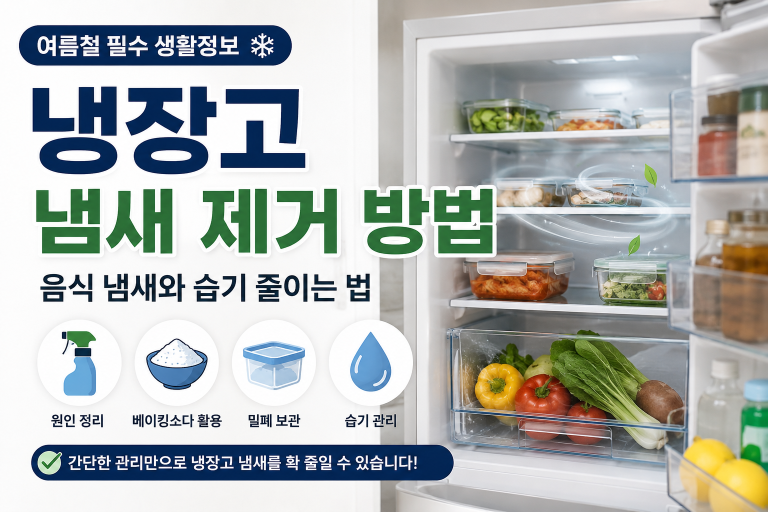 냉장고 냄새는 음식 냄새, 습기, 내부 오염이 함께 쌓이면서 심해질 수 있습니다.