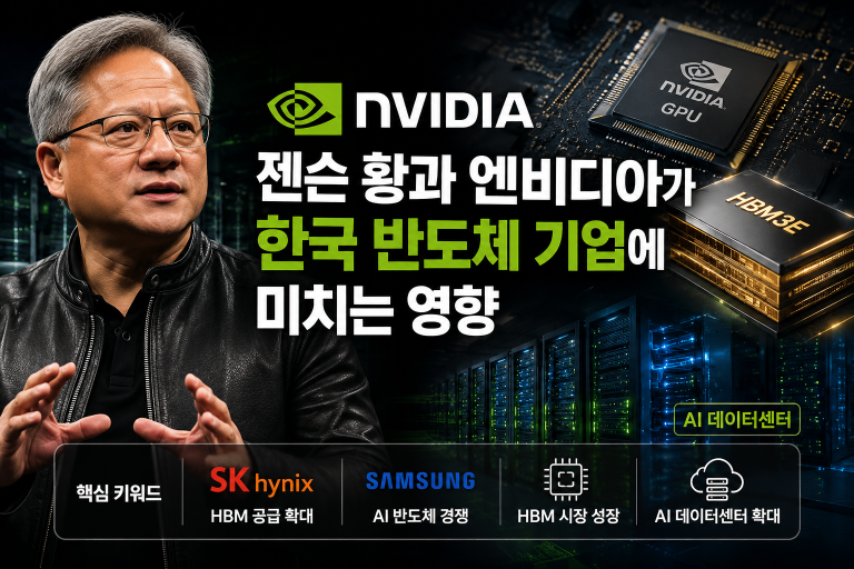 엔비디아의 AI 반도체 생태계는 한국 메모리 산업과 데이터센터 투자 흐름에 영향을 주고 있습니다.