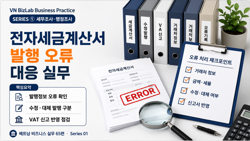 전자세금계산서 오류는 단순 입력 실수로 끝나지 않고, VAT 신고와 세무조사 자료의 정합성 문제로 이어질 수 있습니다.