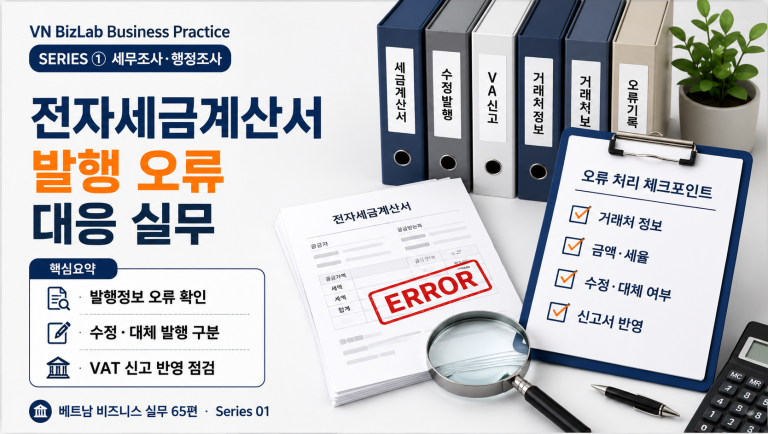 전자세금계산서 오류는 단순 입력 실수로 끝나지 않고, VAT 신고와 세무조사 자료의 정합성 문제로 이어질 수 있습니다.